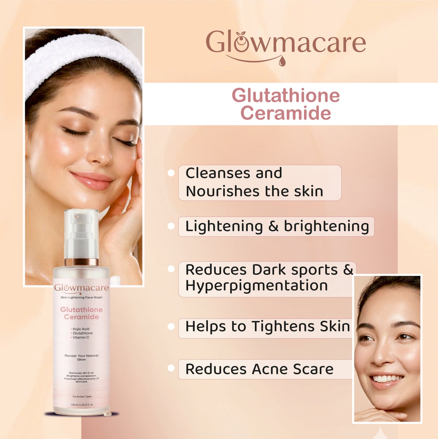 Glutathione Ceramides Face Wash – Brightening & Deep Clean