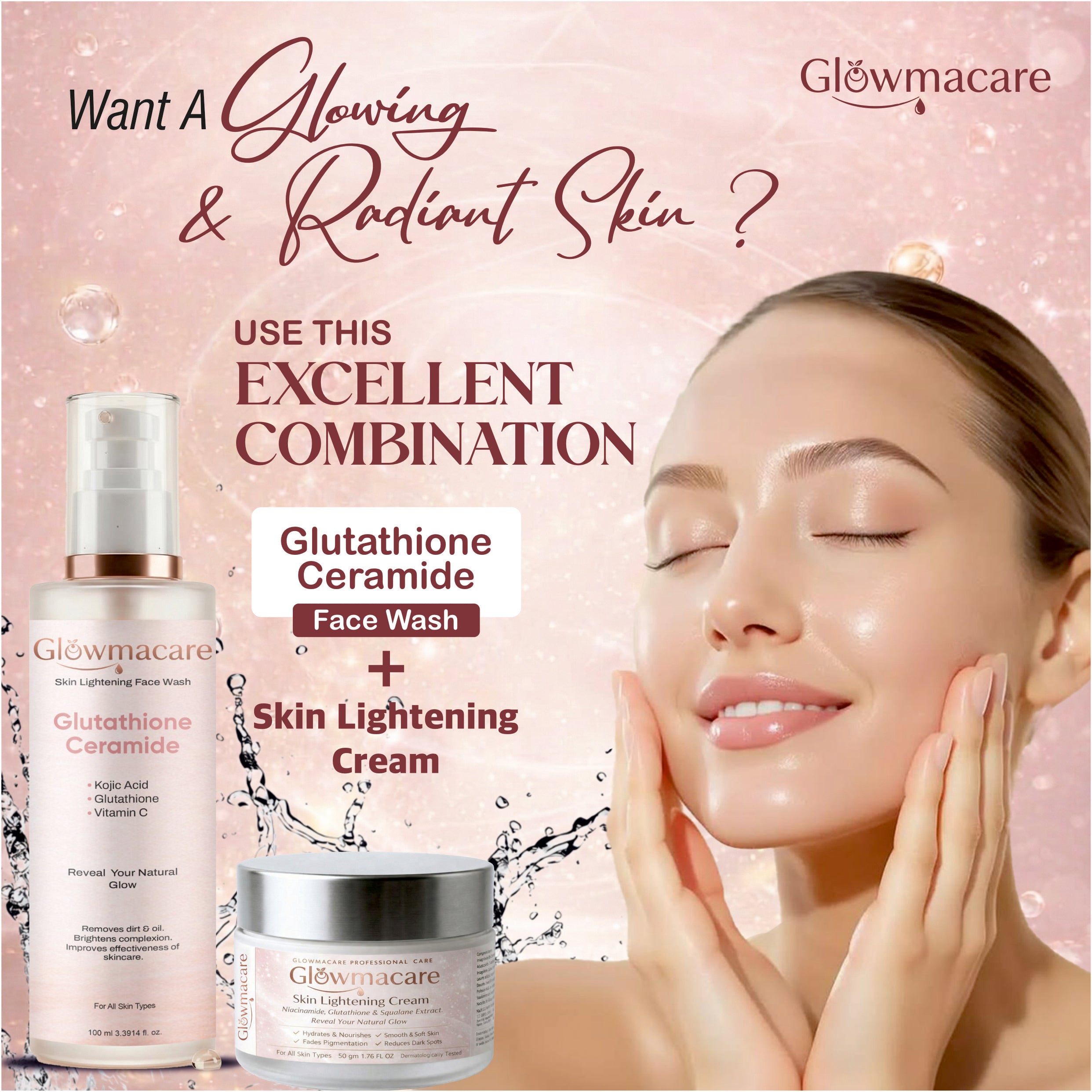 GlowmaCare 7 Days Glow Kit Face Wash + Brightening Cream