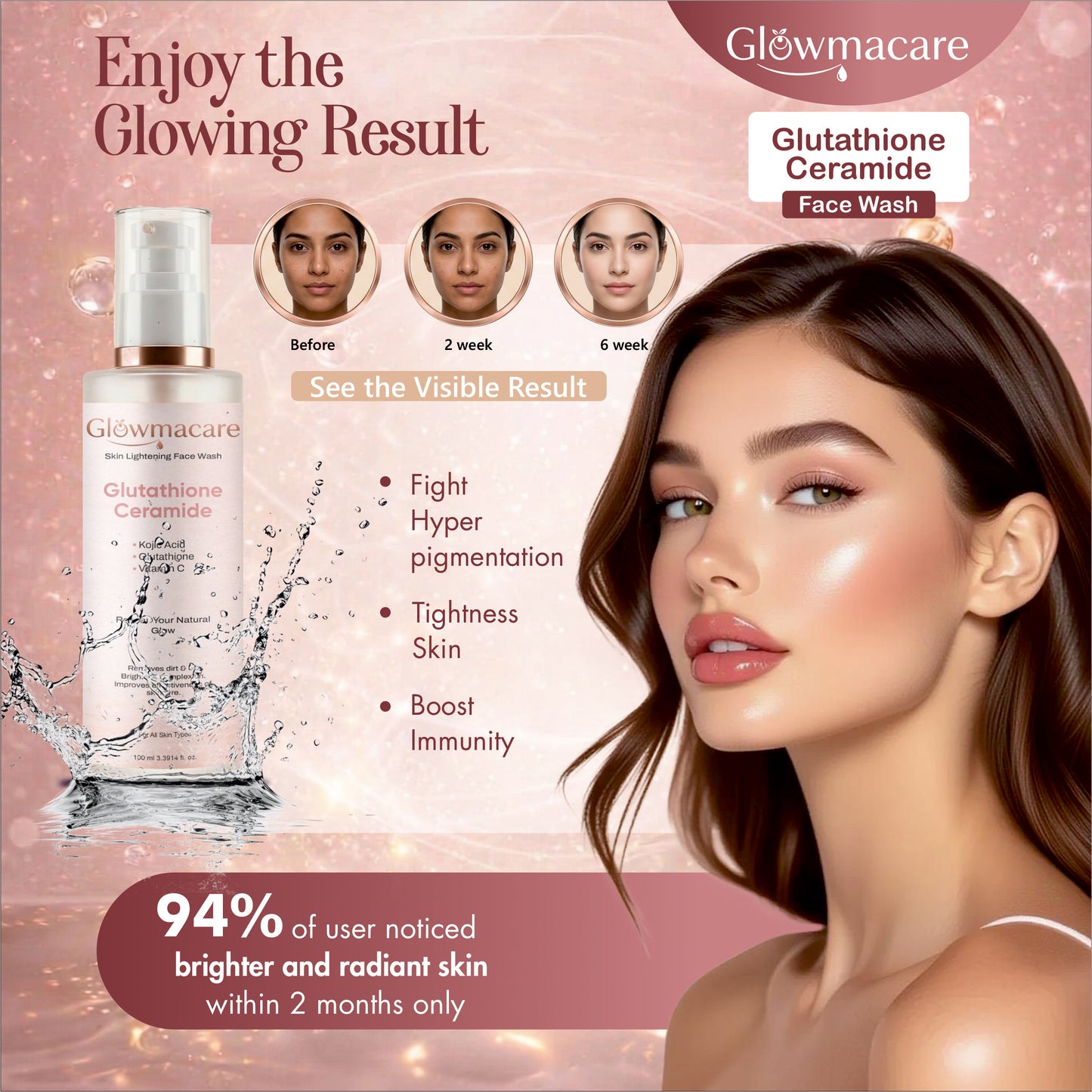 Glutathione Ceramides Face Wash – Brightening & Deep Clean