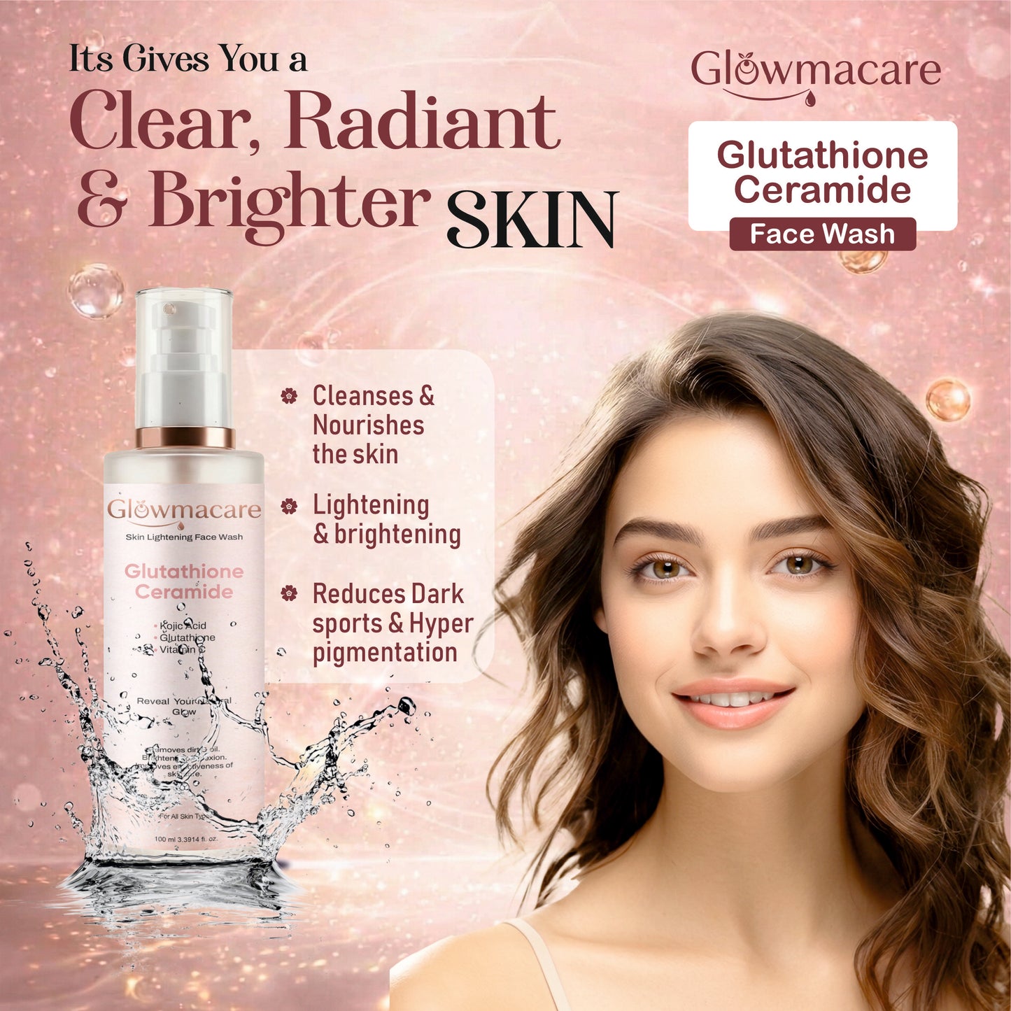 Glutathione Ceramides Face Wash – Brightening & Deep Clean